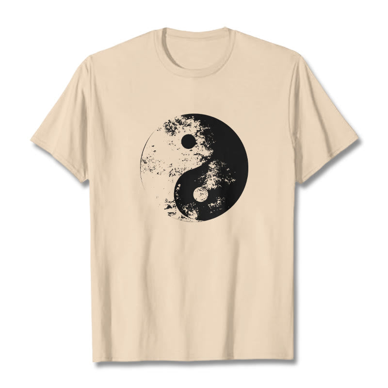 Nimara Ritual Yin Yang Tai Chi Pattern Cotton Tee T-shirt