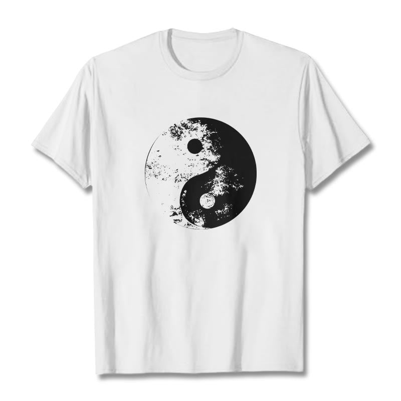 Nimara Ritual Yin Yang Tai Chi Pattern Cotton Tee T-shirt