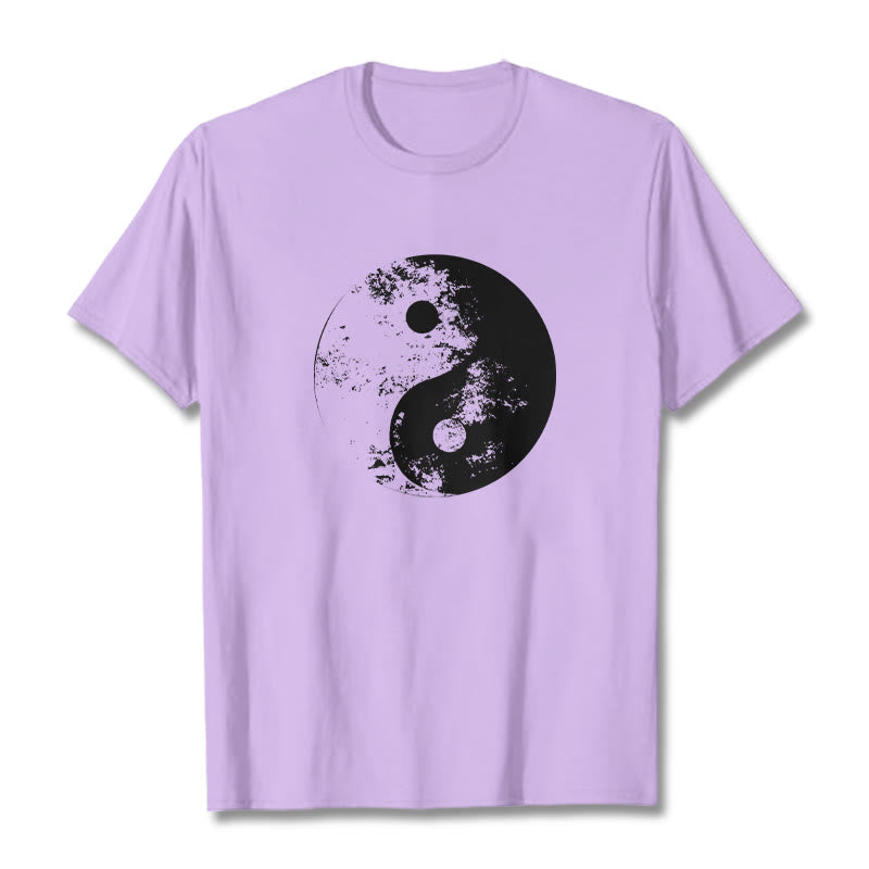 Nimara Ritual Yin Yang Tai Chi Pattern Cotton Tee T-shirt