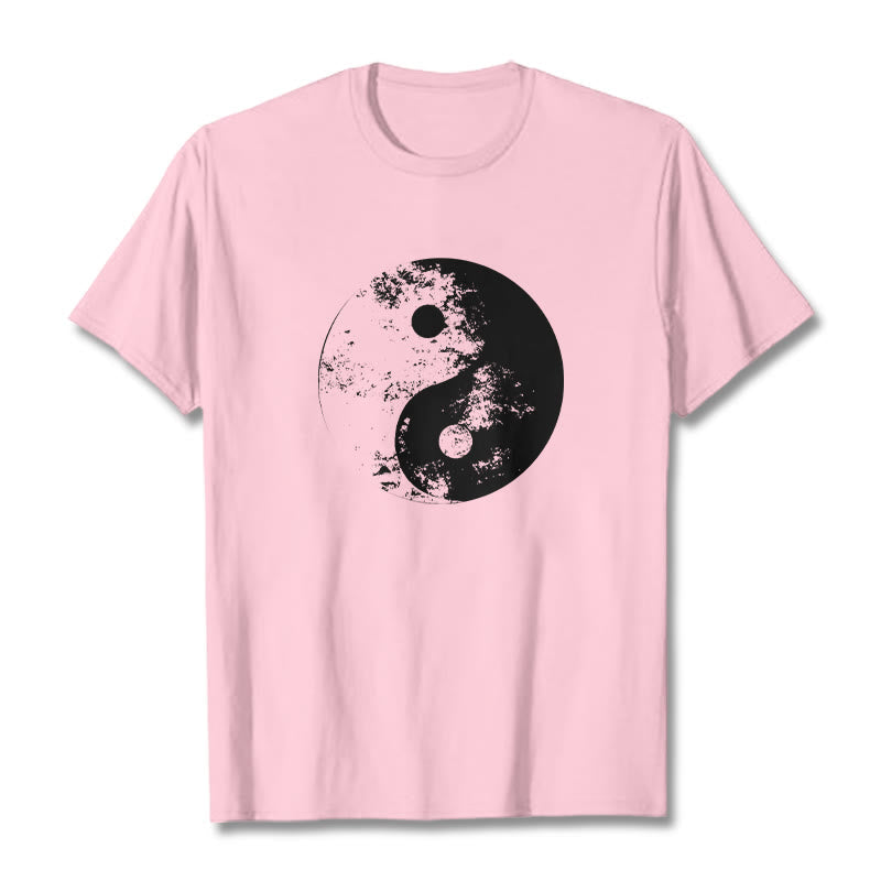 Nimara Ritual Yin Yang Tai Chi Pattern Cotton Tee T-shirt
