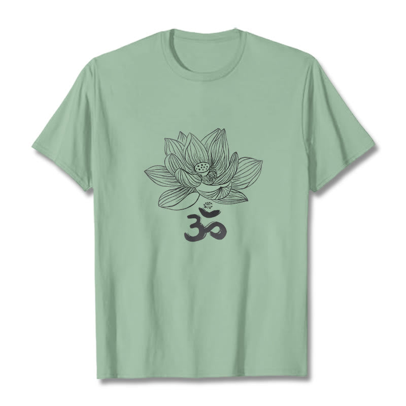 Nimara Ritual Om Lotus Sketch Cotton Tee T-shirt