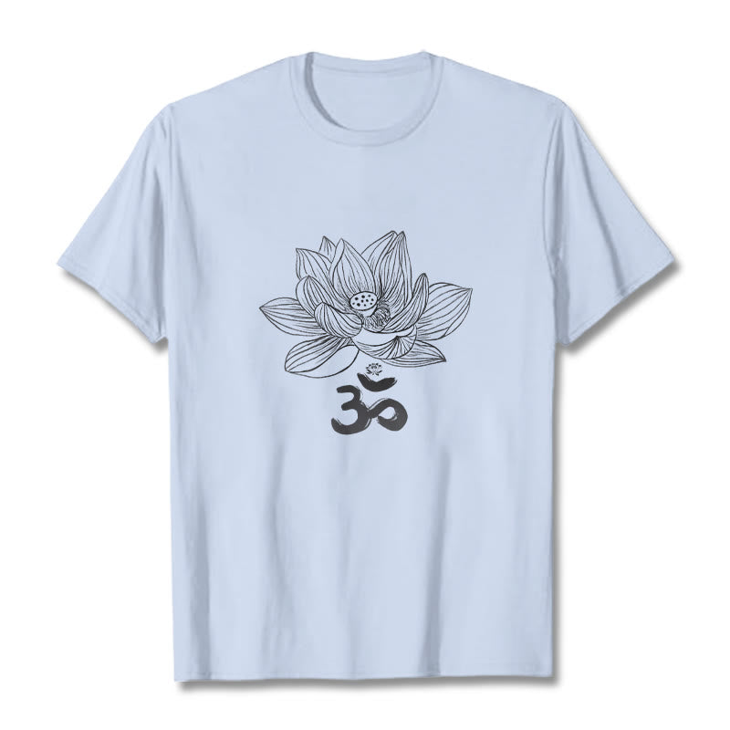 Nimara Ritual Om Lotus Sketch Cotton Tee T-shirt