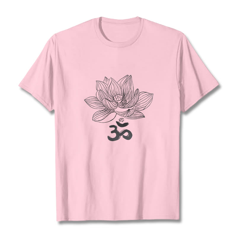 Nimara Ritual Om Lotus Sketch Cotton Tee T-shirt