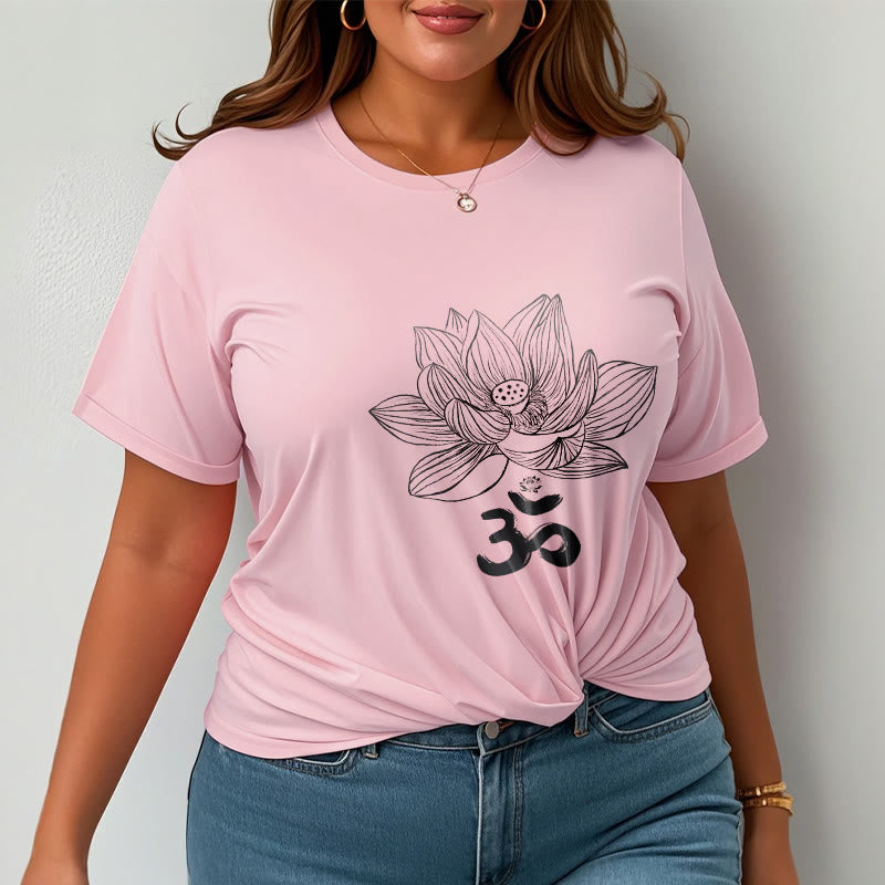 Nimara Ritual Om Lotus Sketch Cotton Tee T-shirt