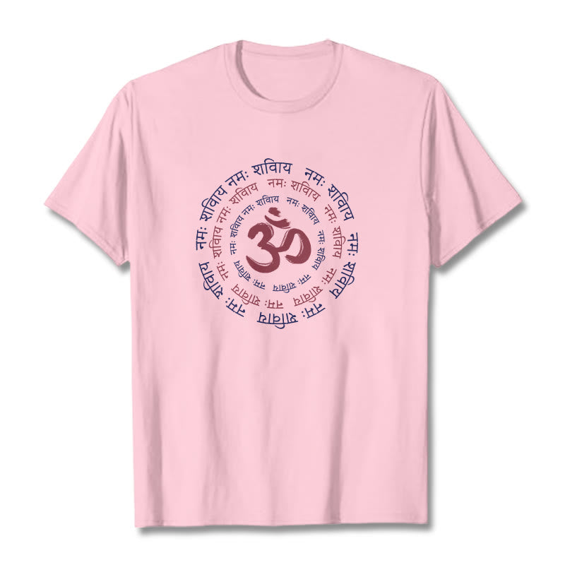 Nimara Ritual OM Mantra Character Sanskrit Cotton Tee T-shirt