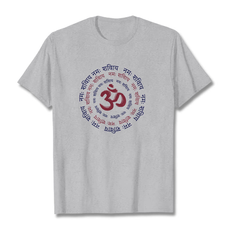 Nimara Ritual OM Mantra Character Sanskrit Cotton Tee T-shirt