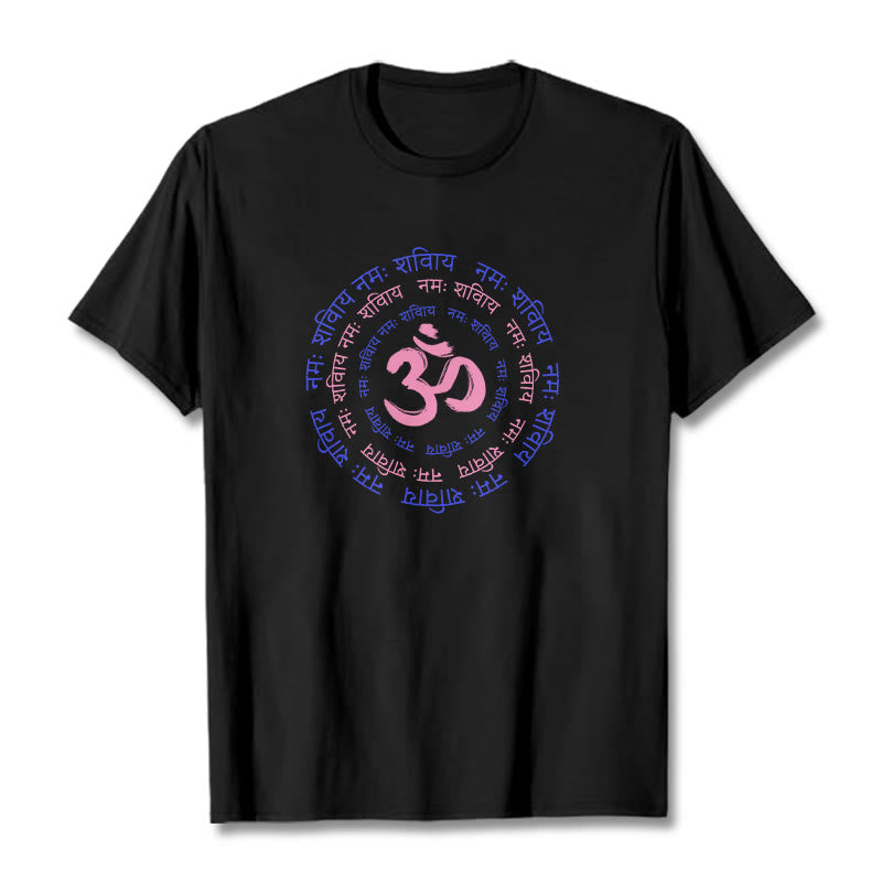 Nimara Ritual OM Mantra Character Sanskrit Cotton Tee T-shirt