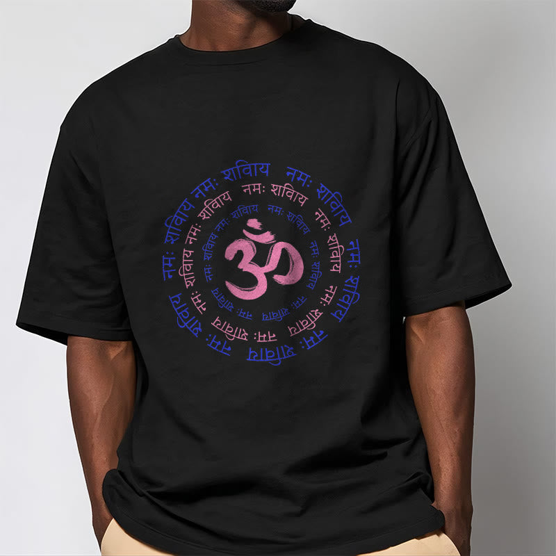 Nimara Ritual OM Mantra Character Sanskrit Cotton Tee T-shirt