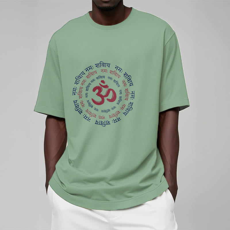 Nimara Ritual OM Mantra Character Sanskrit Cotton Tee T-shirt