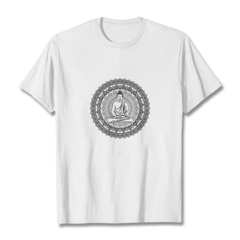 Nimara Ritual Mandala Buddha Cotton Tee T-shirt