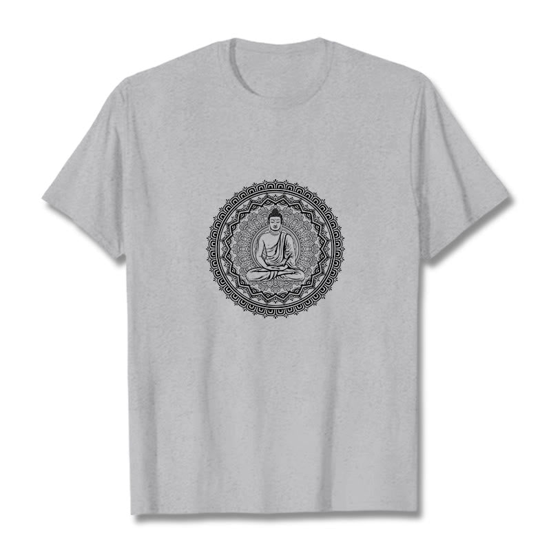 Nimara Ritual Mandala Buddha Cotton Tee T-shirt