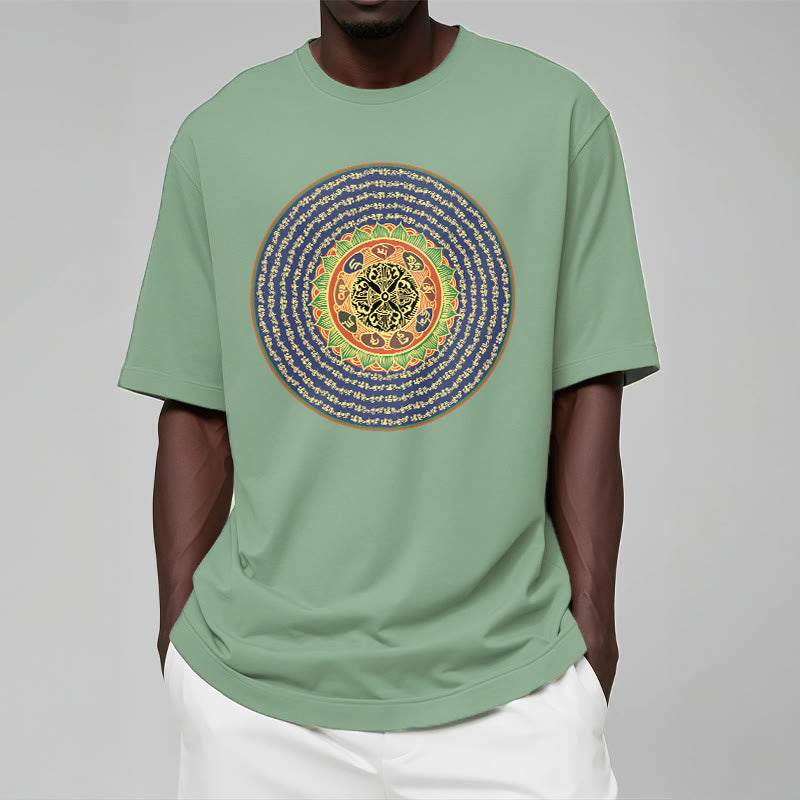 Nimara Ritual 108 Om Mani Padme Hum Mantra Sanskrit Tee T-shirt
