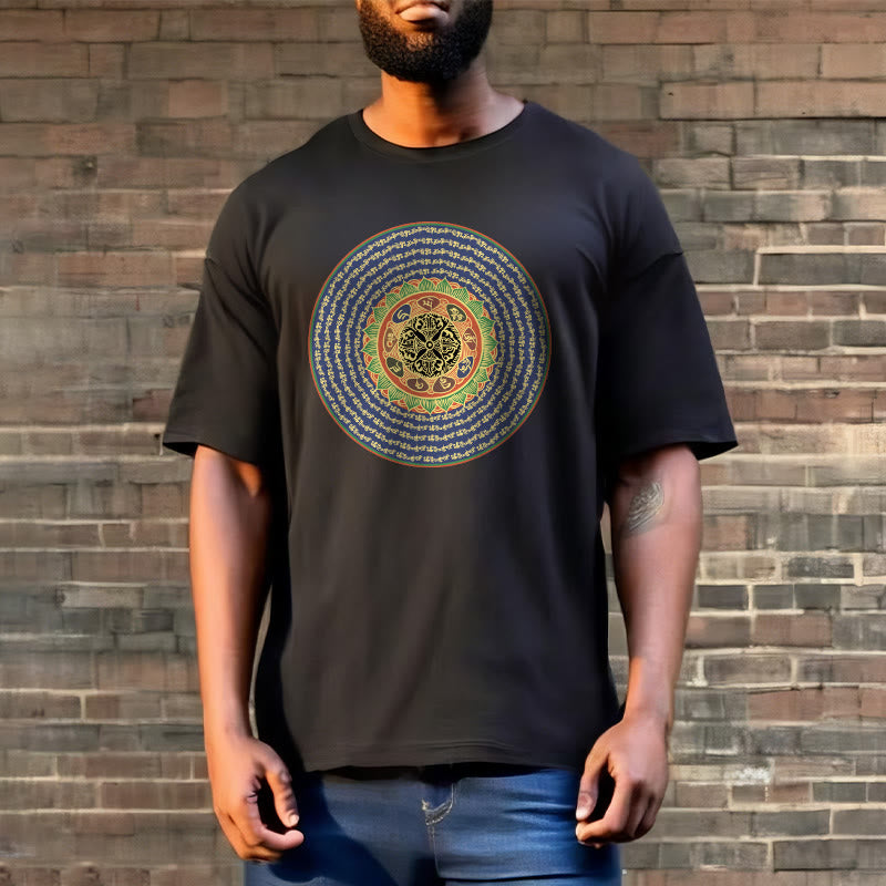 Nimara Ritual 108 Om Mani Padme Hum Mantra Sanskrit Tee T-shirt