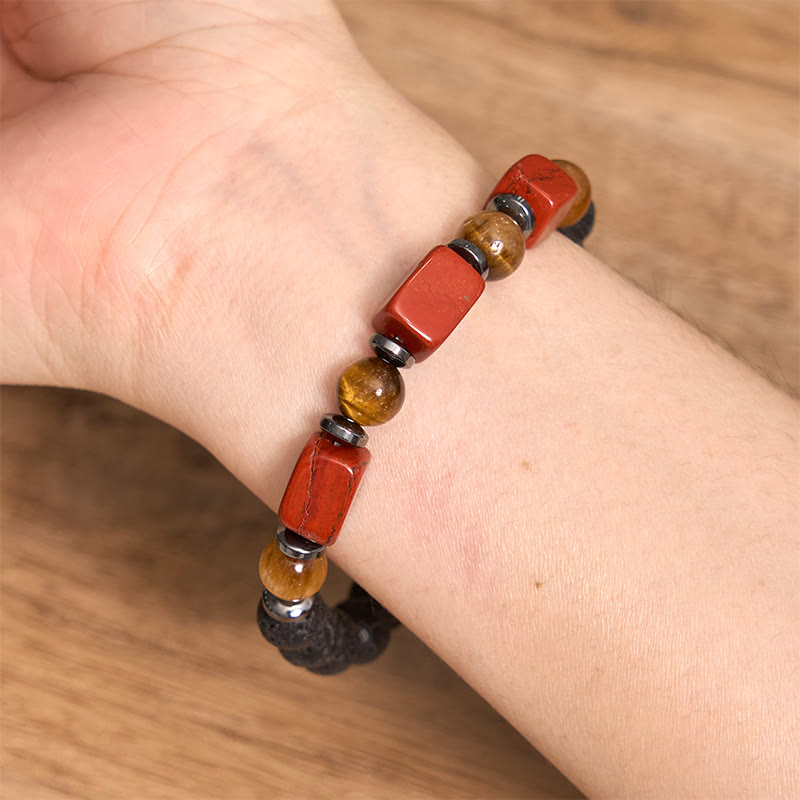 Nimara Ritual Various Crystals Cube Amethyst Lava Rock Support Bracelet