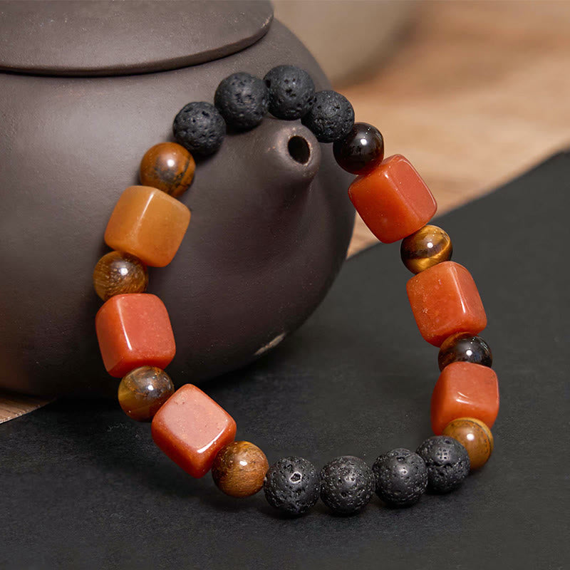 Nimara Ritual Various Crystals Cube Amethyst Lava Rock Support Bracelet