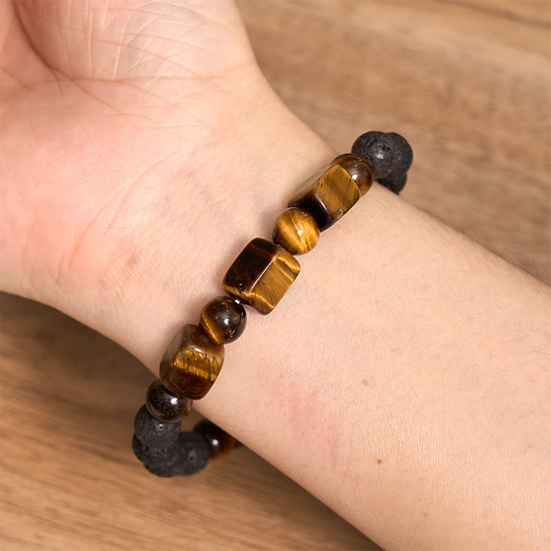 Nimara Ritual Various Crystals Cube Amethyst Lava Rock Support Bracelet