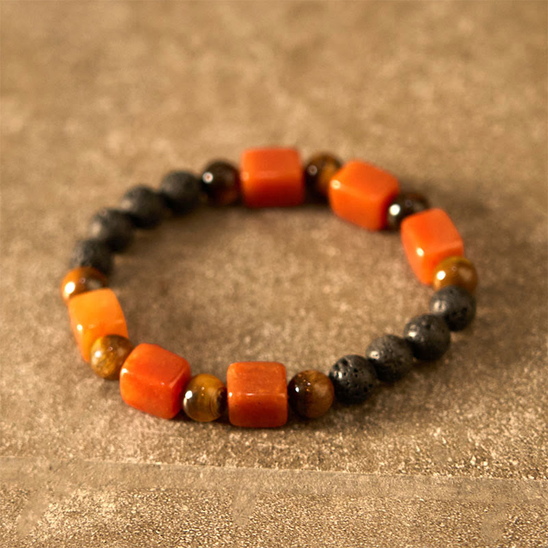 Nimara Ritual Various Crystals Cube Amethyst Lava Rock Support Bracelet
