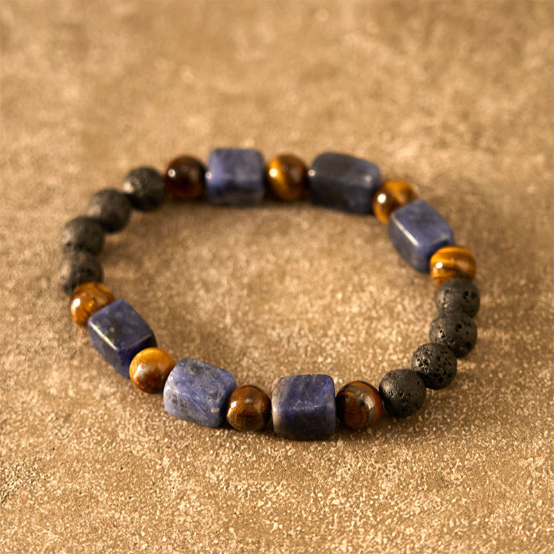 Nimara Ritual Various Crystals Cube Amethyst Lava Rock Support Bracelet