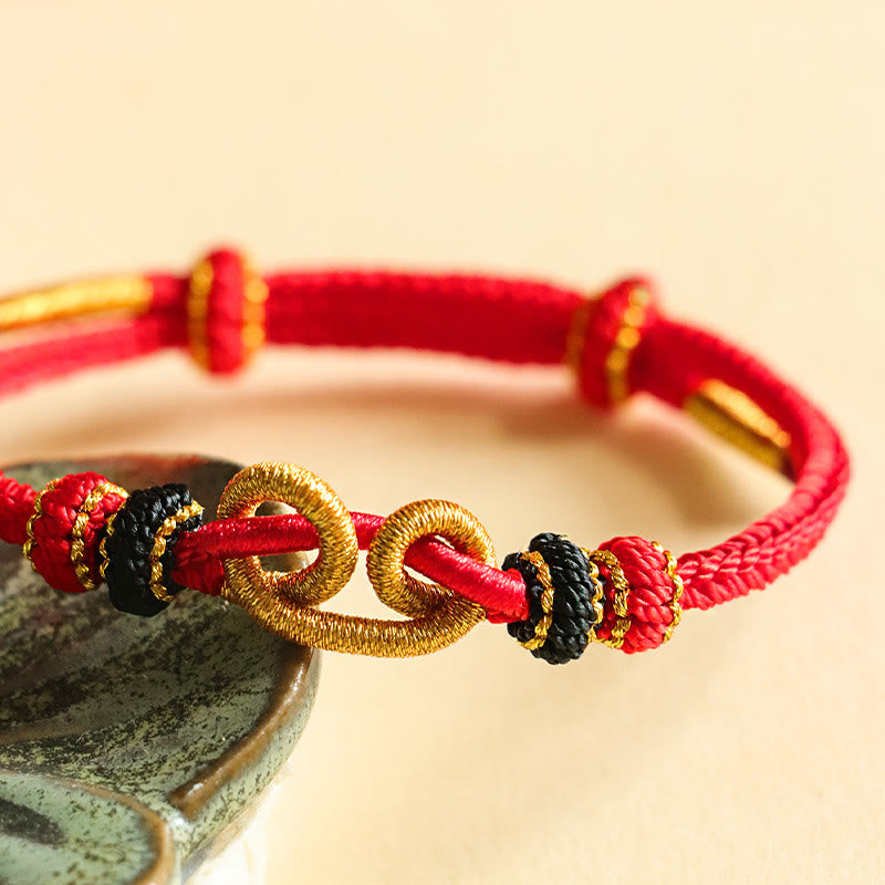 Nimara Ritual Handmade Ingot Pattern Braided String Protection Bracelet