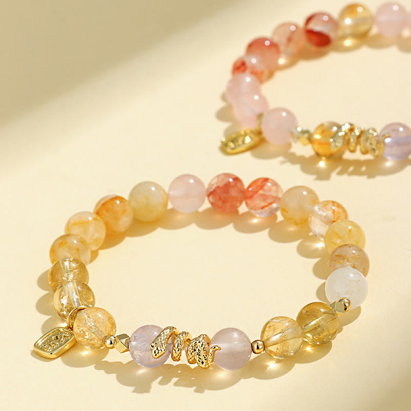 Nimara Ritual Various Crystal Pink Crystal Amethyst Year Of The Snake Lucky Bracelet