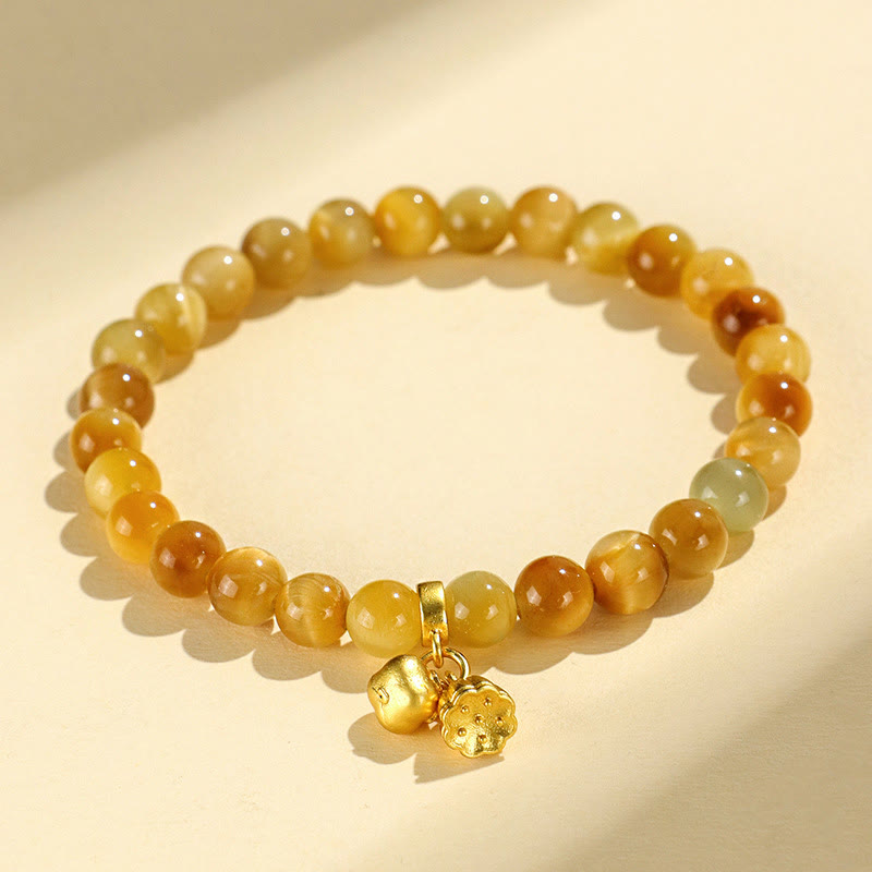 Nimara Ritual Tiger Eye Fu Character Bamboo Koi Fish Lotus Om Mani Padme Hum Protection Bracelet