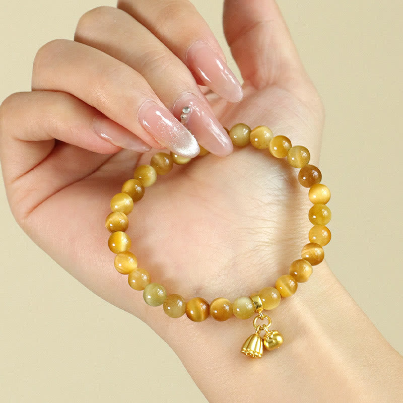 Nimara Ritual Tiger Eye Fu Character Bamboo Koi Fish Lotus Om Mani Padme Hum Protection Bracelet