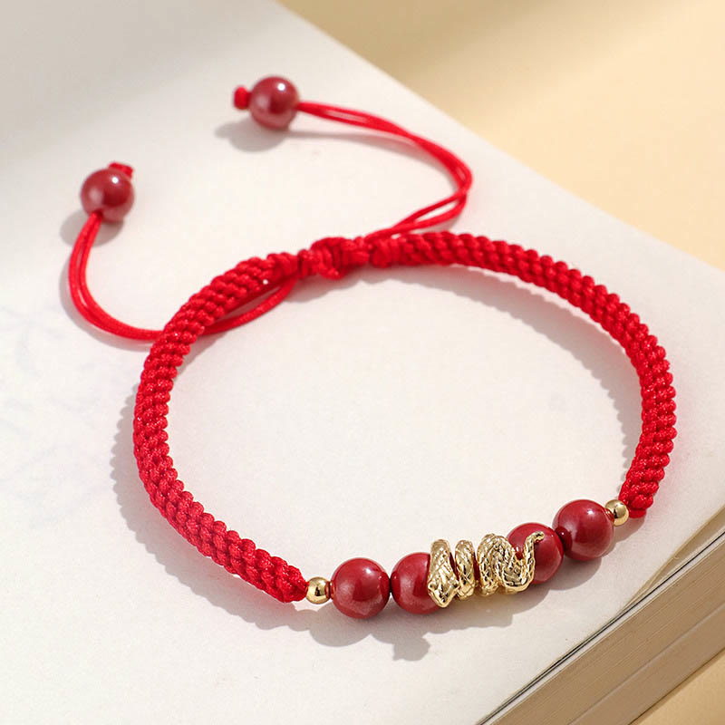 Nimara Ritual Cinnabar Handmade Year Of Snake String Protection Braided Bracelet