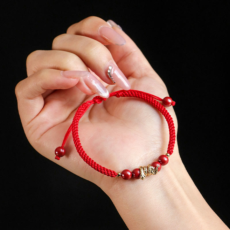 Nimara Ritual Cinnabar Handmade Year Of Snake String Protection Braided Bracelet