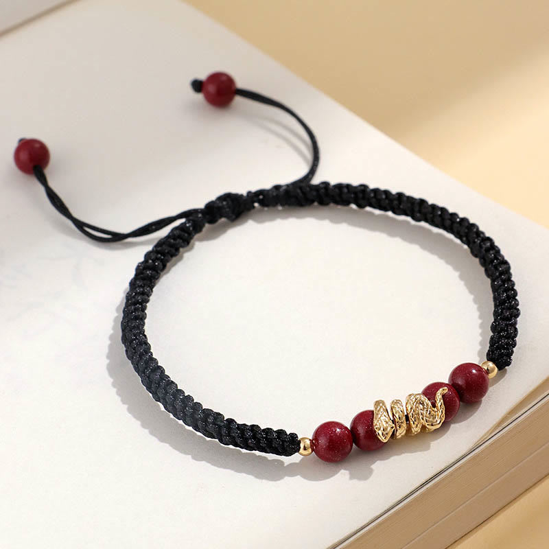 Nimara Ritual Cinnabar Handmade Year Of Snake String Protection Braided Bracelet