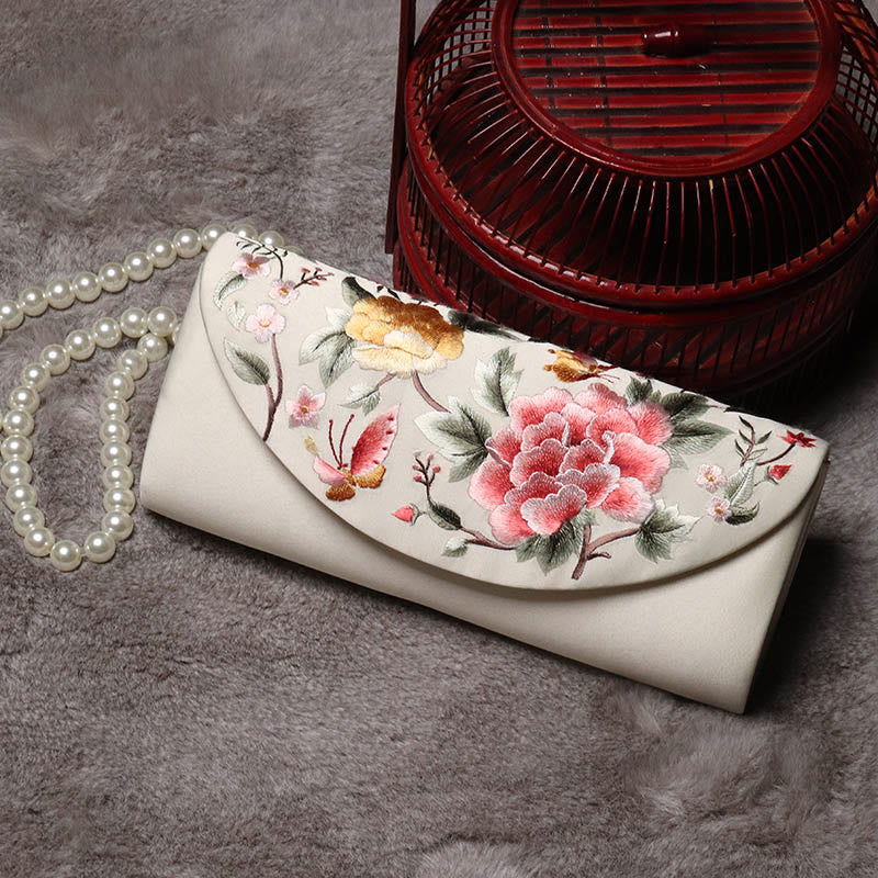 Nimara Ritual Peony Tulip Su Embroidery Wedding Shopping Purse Handbag Crossbody Bag