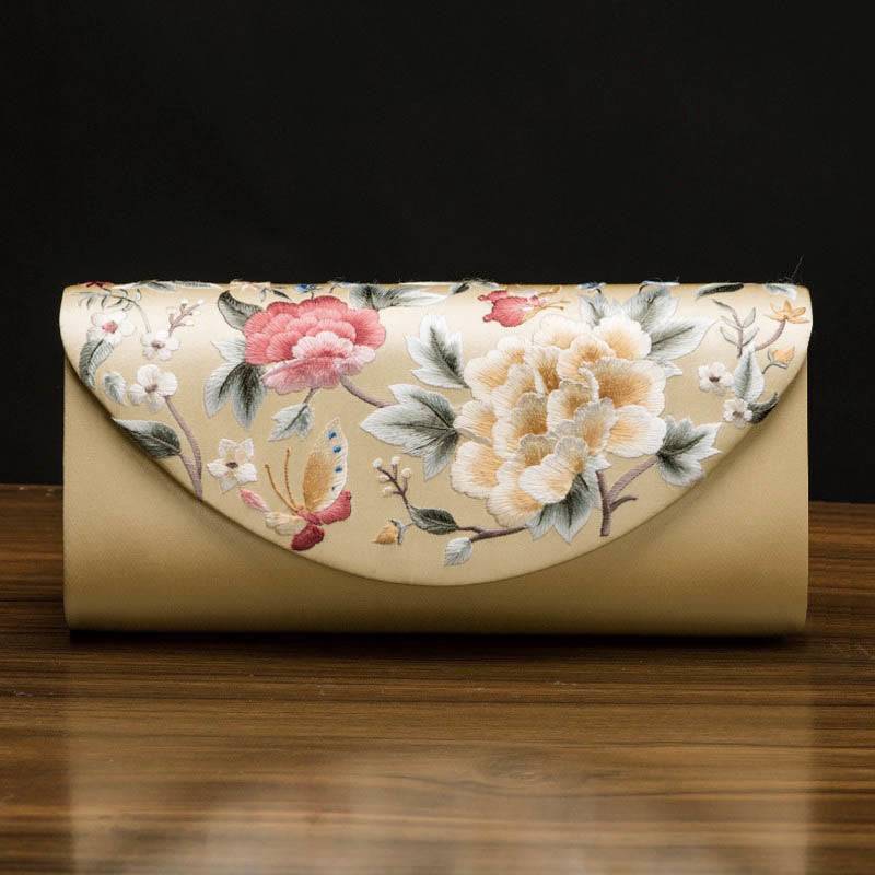Nimara Ritual Peony Tulip Su Embroidery Wedding Shopping Purse Handbag Crossbody Bag