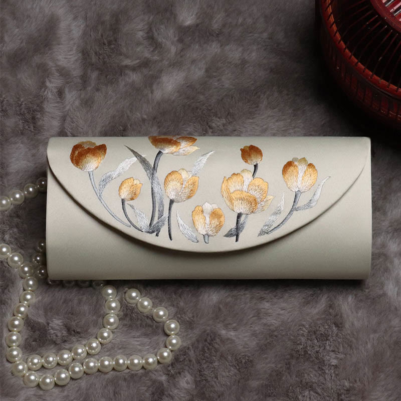 Nimara Ritual Peony Tulip Su Embroidery Wedding Shopping Purse Handbag Crossbody Bag