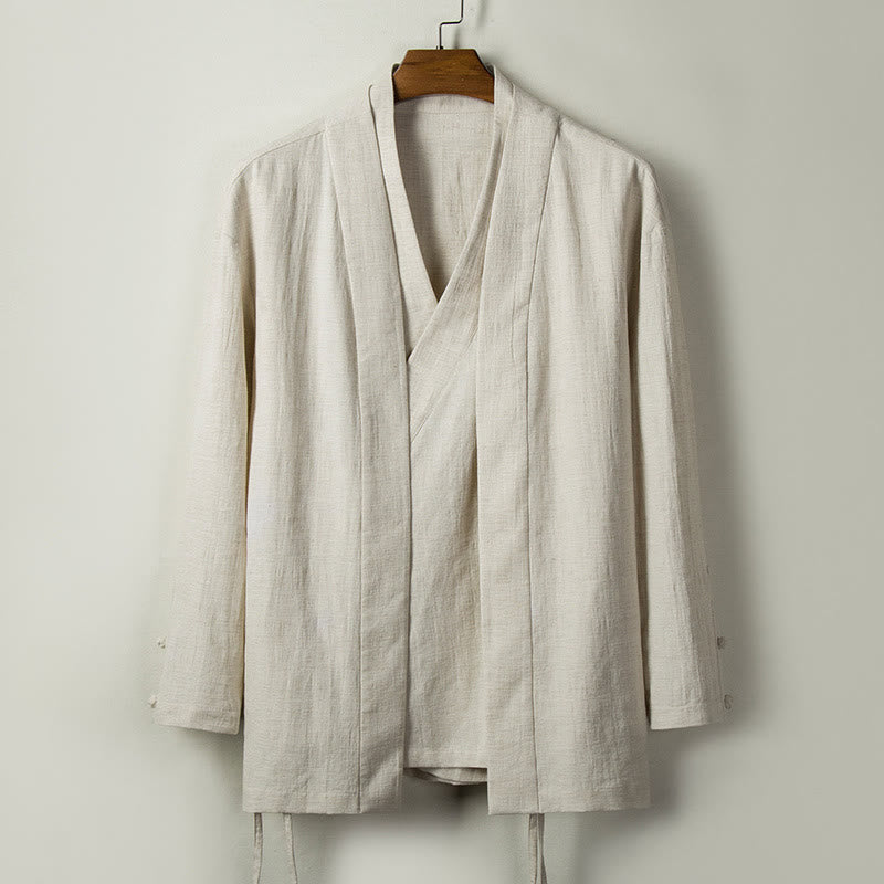 Nimara Ritual Fall Chinese Hanfu Cotton Linen Men Jacket Clothing
