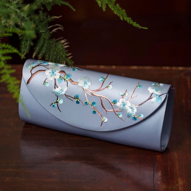 Nimara Ritual Plum Bossom Tulip Su Embroidery Wedding Shopping Purse Handbag Crossbody Bag