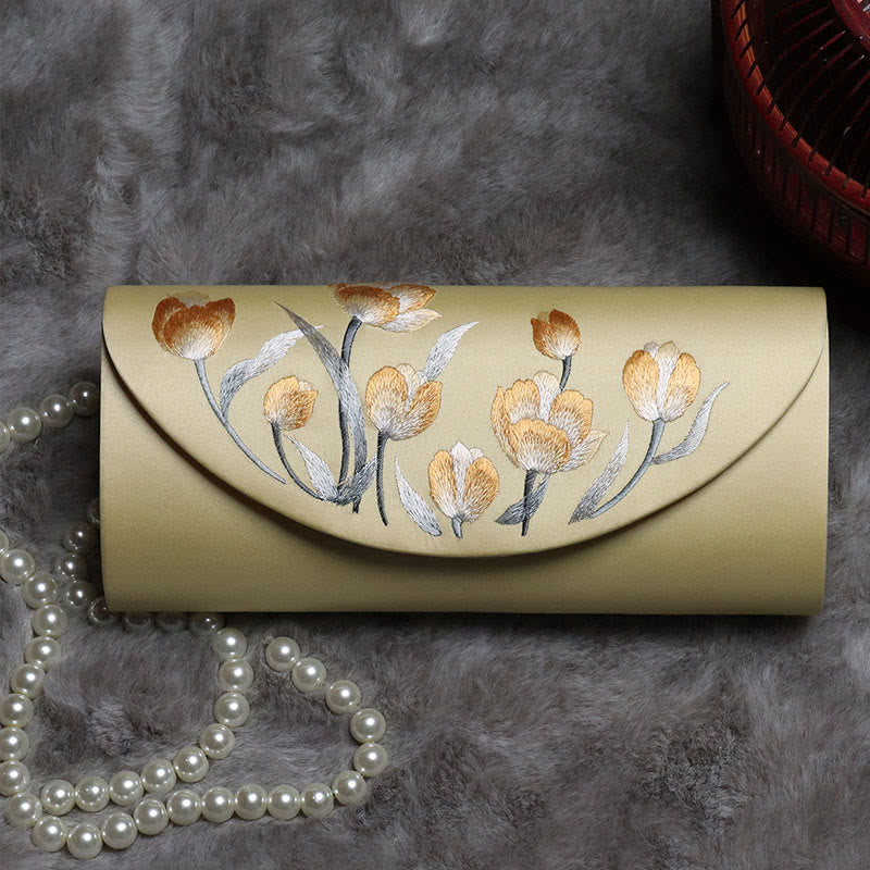 Nimara Ritual Plum Bossom Tulip Su Embroidery Wedding Shopping Purse Handbag Crossbody Bag