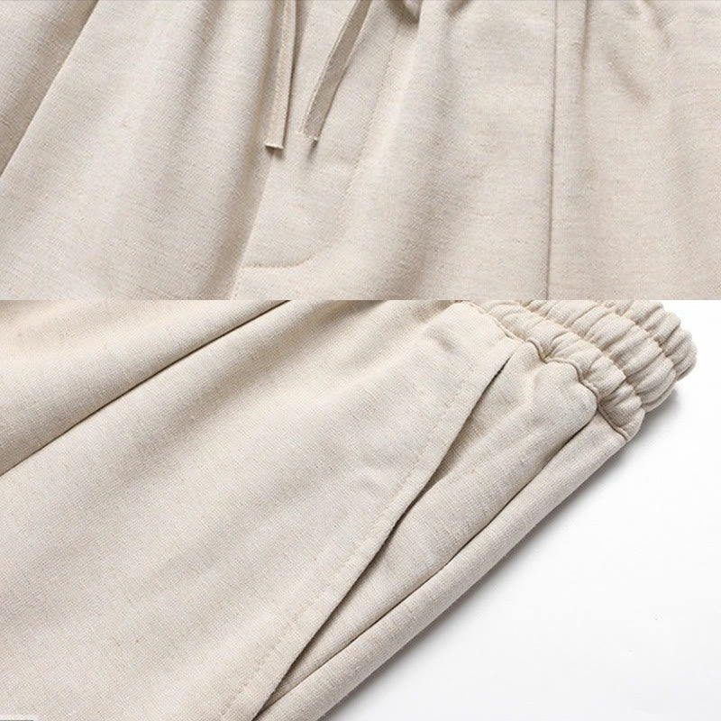 Nimara Ritual Solid Tang Suit Traditional Fleece Lined Uniform Long Sleeve Top Pants Men's Set