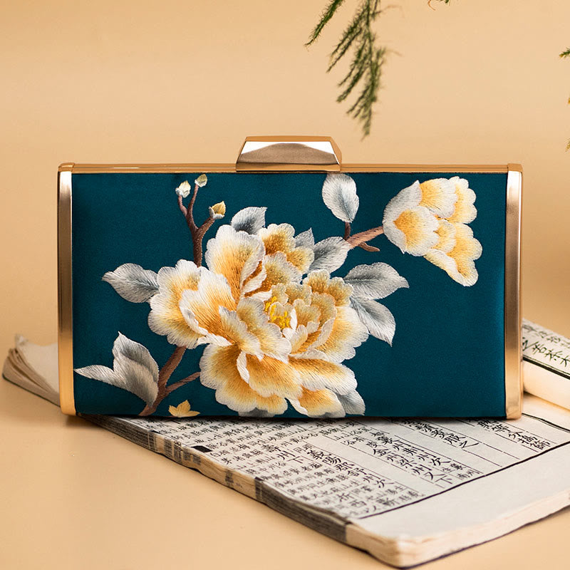 Nimara Ritual Carnation Peony Begonia Su Embroidery Wedding Shopping Purse Handbag Crossbody Bag