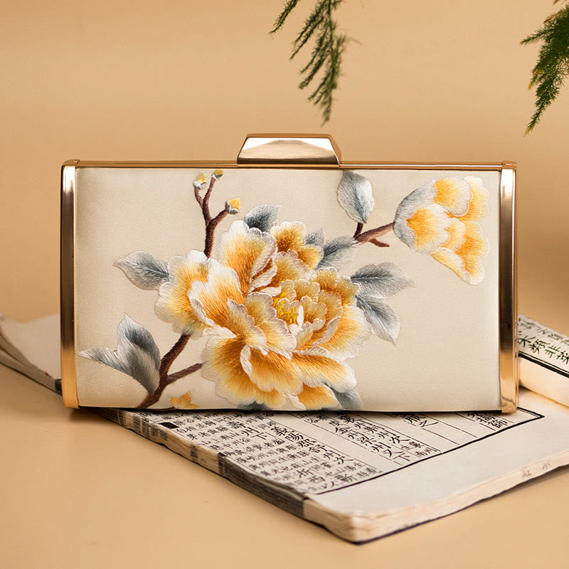 Nimara Ritual Carnation Peony Begonia Su Embroidery Wedding Shopping Purse Handbag Crossbody Bag