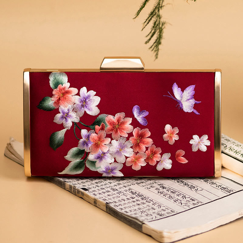 Nimara Ritual Carnation Peony Begonia Su Embroidery Wedding Shopping Purse Handbag Crossbody Bag
