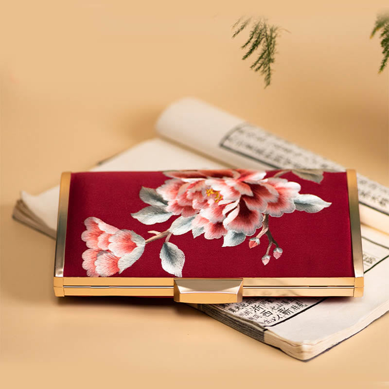 Nimara Ritual Carnation Peony Begonia Su Embroidery Wedding Shopping Purse Handbag Crossbody Bag