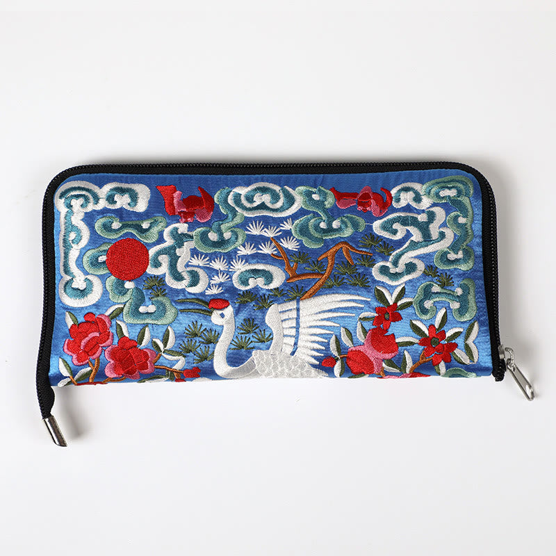 Nimara Ritual Mythical Beast Phoenix Dragon Qilin Su Embroidery Ticket Folder Storage Journey Shopping Purse Handbag