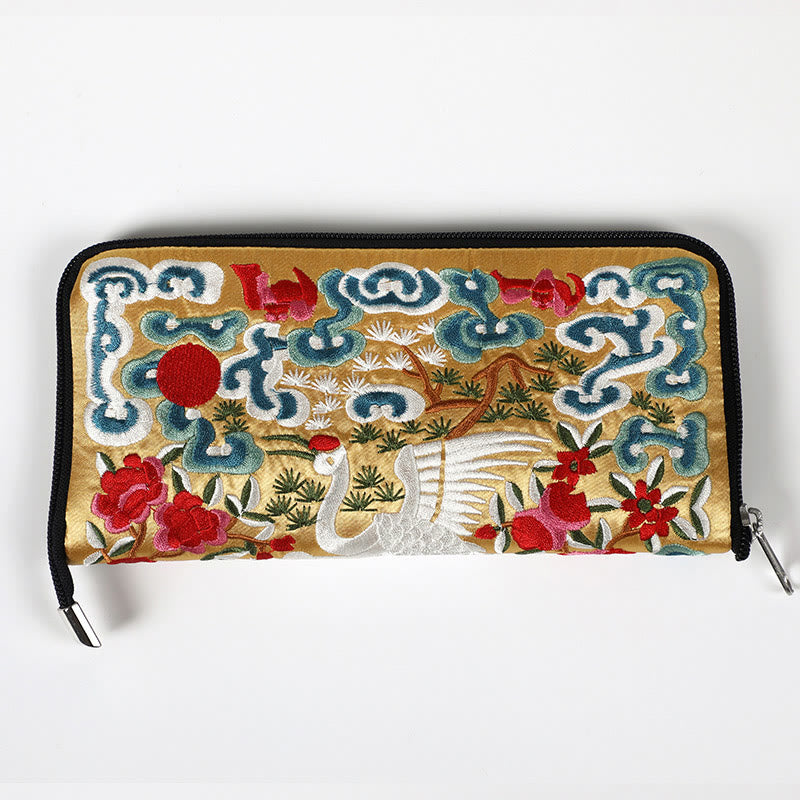 Nimara Ritual Mythical Beast Phoenix Dragon Qilin Su Embroidery Ticket Folder Storage Journey Shopping Purse Handbag