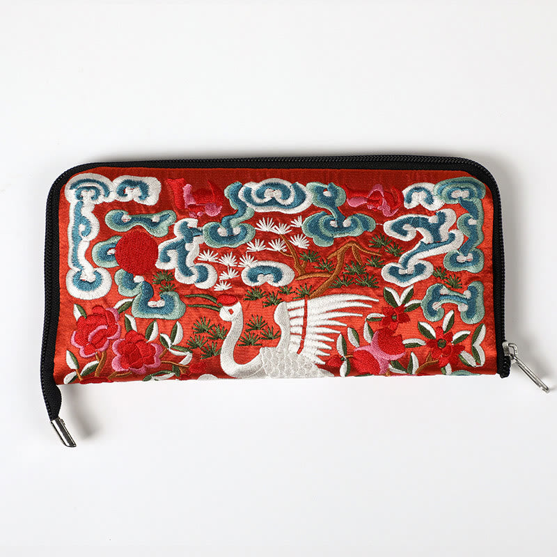 Nimara Ritual Mythical Beast Phoenix Dragon Qilin Su Embroidery Ticket Folder Storage Journey Shopping Purse Handbag