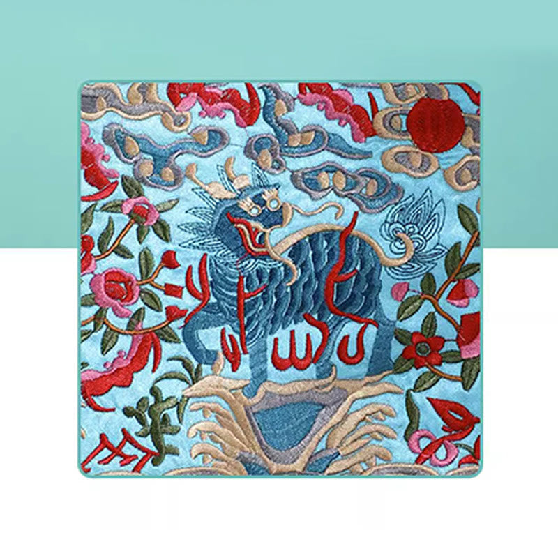 Nimara Ritual Mythical Beast Phoenix Dragon Qilin Su Embroidery Ticket Folder Storage Journey Shopping Purse Handbag