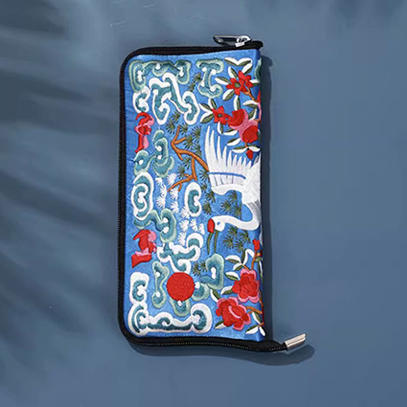 Nimara Ritual Mythical Beast Phoenix Dragon Qilin Su Embroidery Ticket Folder Storage Journey Shopping Purse Handbag
