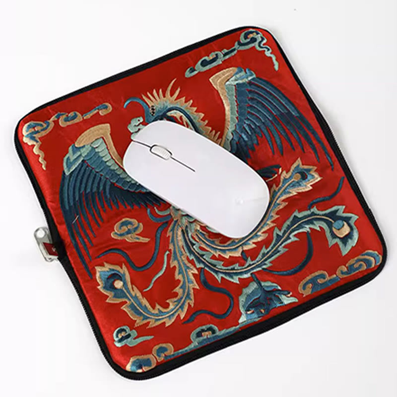 Nimara Ritual Mythical Beast Phoenix Dragon Qilin Su Embroidery Ticket Folder Storage Journey Shopping Purse Handbag