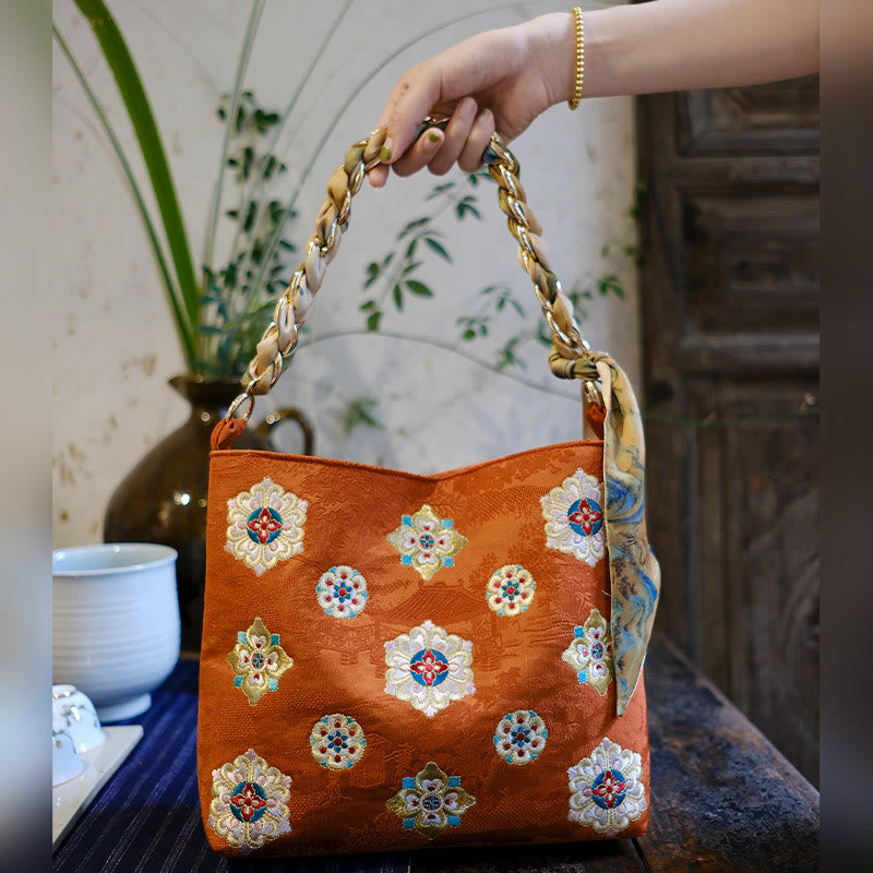 Nimara Ritual Satin Su Embroidery Journey Shopping Shoulder Bag Handbag Crossbody Bag