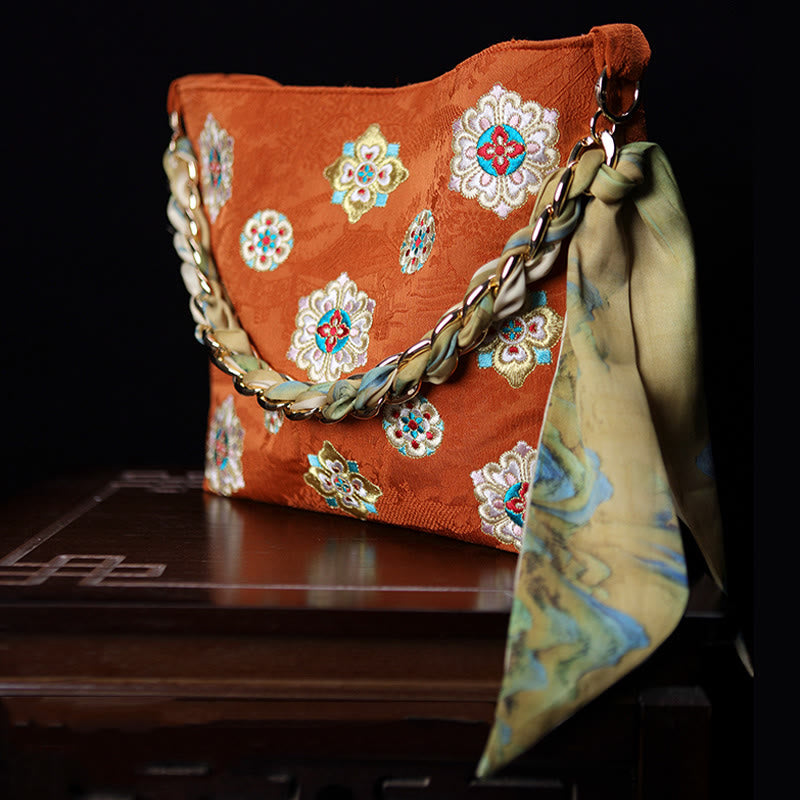 Nimara Ritual Satin Su Embroidery Journey Shopping Shoulder Bag Handbag Crossbody Bag