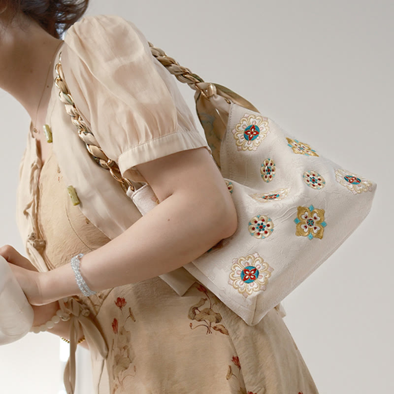 Nimara Ritual Satin Su Embroidery Journey Shopping Shoulder Bag Handbag Crossbody Bag