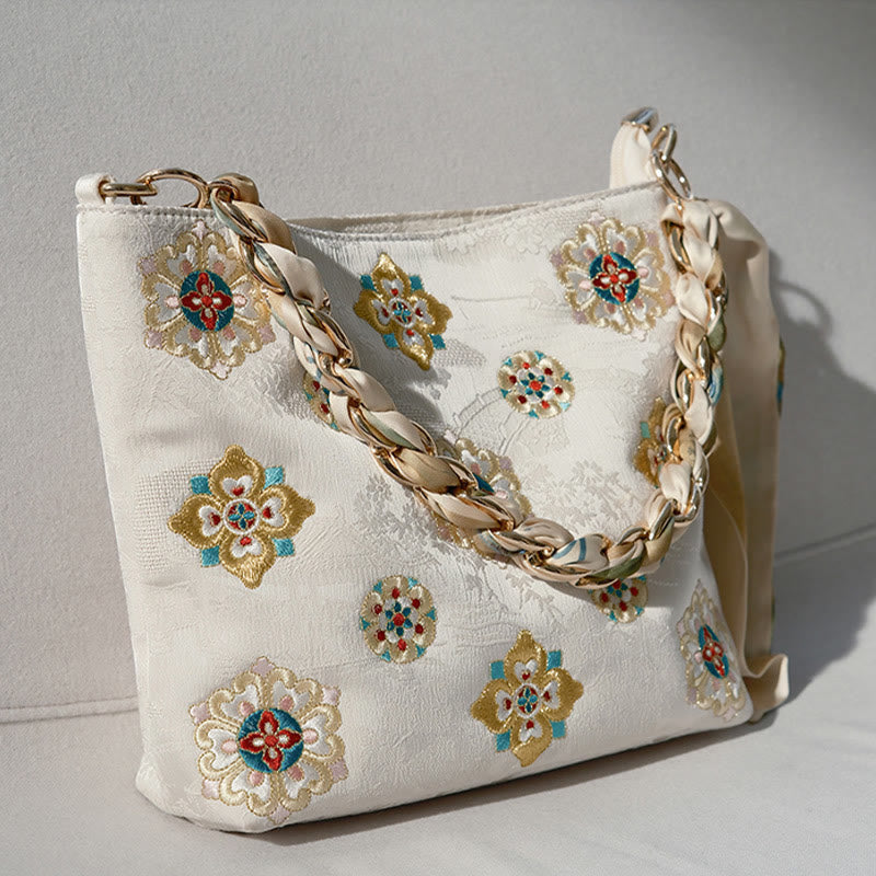 Nimara Ritual Satin Su Embroidery Journey Shopping Shoulder Bag Handbag Crossbody Bag